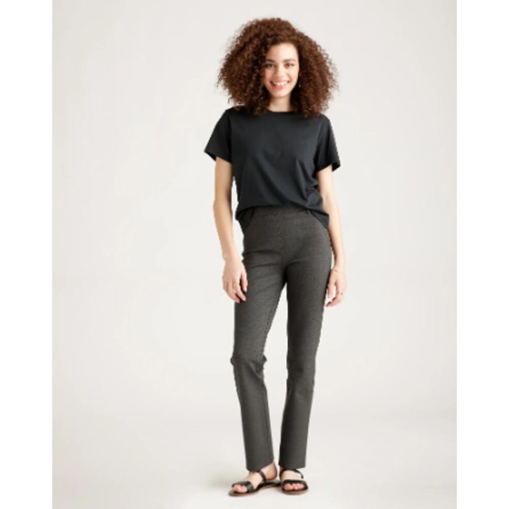 Quince Ultra Stretch Ponte Straight Leg Pant Women's Size XL Charcoal Pull On